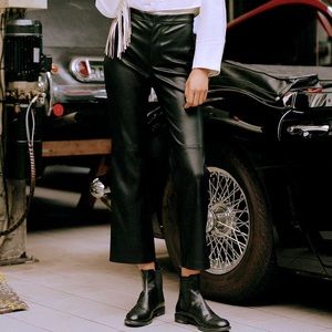 BDG Faux Leather Cropped Kick Glare Pants 26